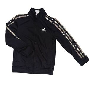 Adidas Kids Black Camo 3 Stripe Full Zip Track Jacket Regular Fit Size S 8